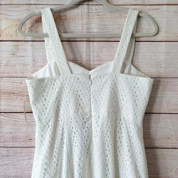 CeCe By Cynthia Steffe Size 6 Lily White Eyelet Dress Peplum Lined Knee Length - Picture 10 of 13